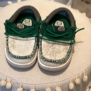 Hey Dude Kids Moccasins in Green and White
